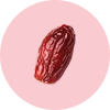 dried date fruit on pink background